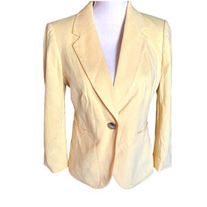 OBR Womens Classic Fit Single Button Blazer Jacket Long Sleeve Size S Yellow
